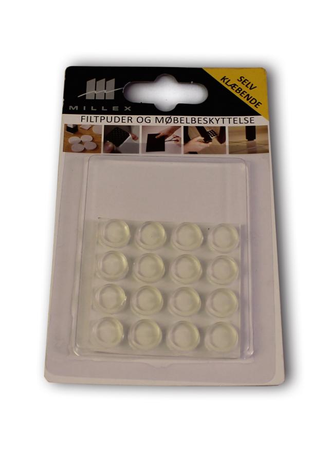 MILLEX 16 STK ANSLAGSPUDER Ø13 X 4 MM - TRANSPARENT