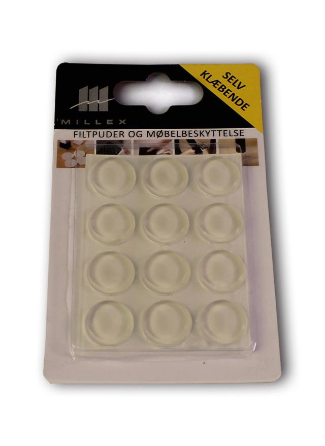 MILLEX 12 STK ANSLAGSPUDER T/MØBLER - TRANSPARENT