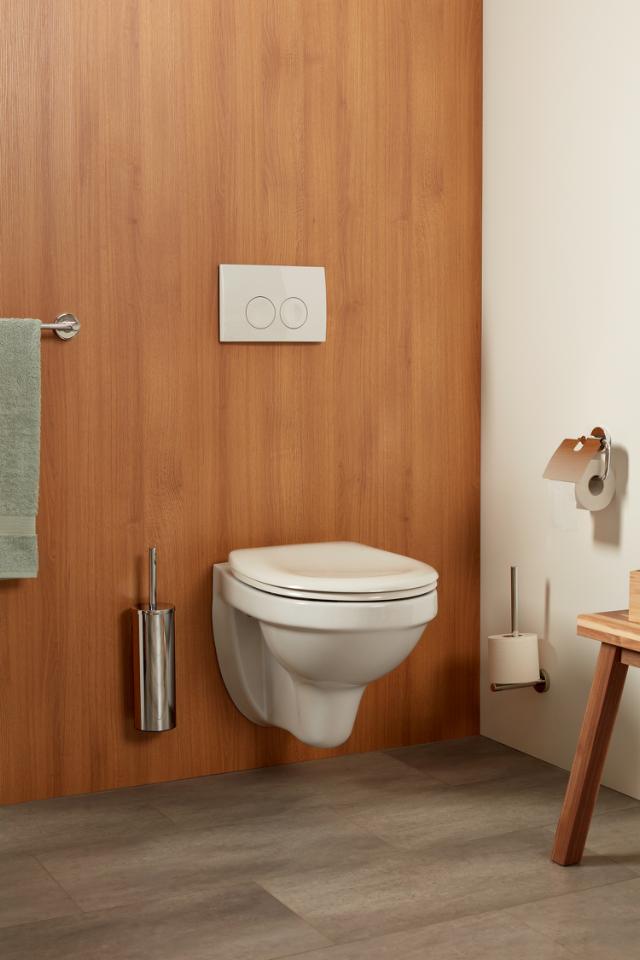 HACEKA KOSMOS CHROME TOILETRULLEHOLDER M/COVER