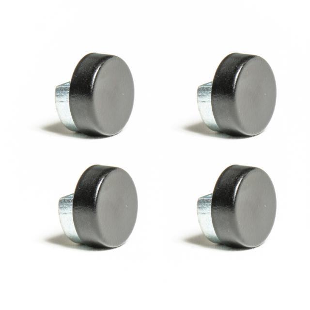 MILLEX SPEJLBESLAG 4 STK RUNDE -  Ø22 MM - MAT SORT