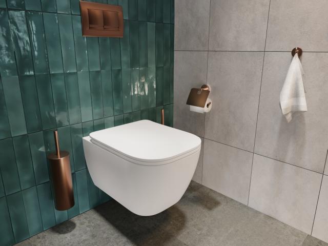 HACEKA KOSMOS BRUSHED COBBER TOILETPAPIRHOLDER MED LÅG