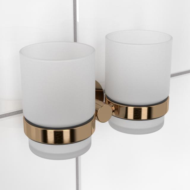 HACEKA KOSMOS BRUSHED COBBER KRUS HOLDER DOBBELT GLAS