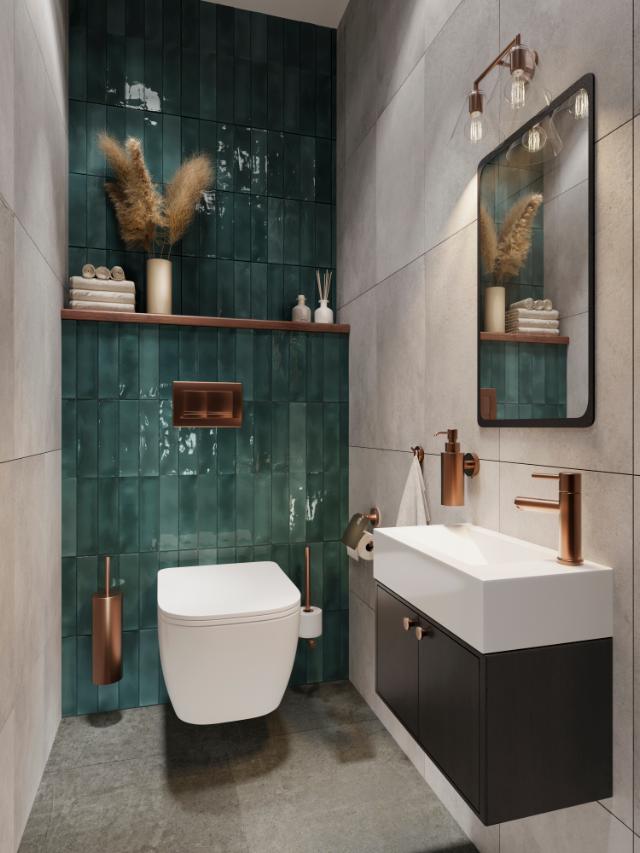 HACEKA KOSMOS BRUSHED COBBER TOILETPAPIRHOLDER 3 RULLER