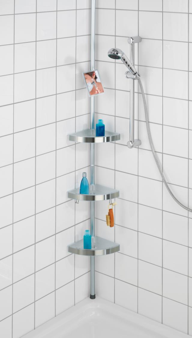 WENKO PREMIUM TELESKOP HJØRNEHYLDE - MAT KROM