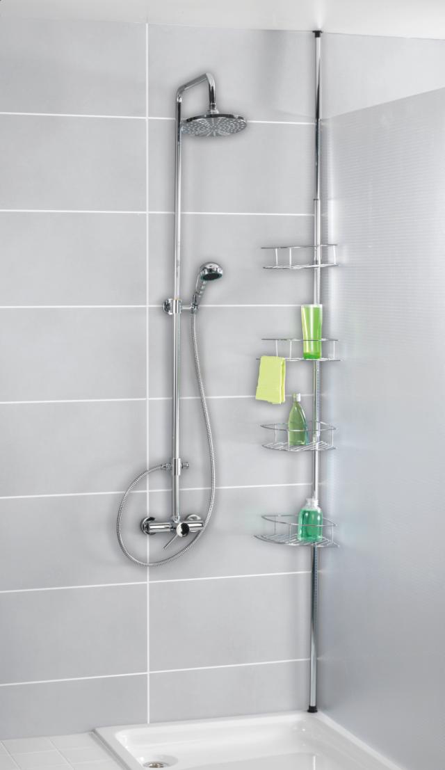 WENKO DOLCEDO TELESKOP HJØRNEHYLDE - RUSTFRI STÅL