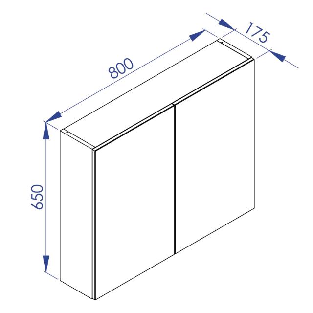 ALLIBERT MIRA SPEJLSKAB - 80 CM - MAT SORT