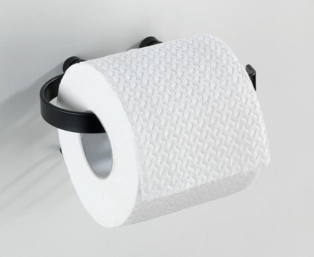 WENKO CLASSIC PLUS BLACK TOILETRULLEHOLDER