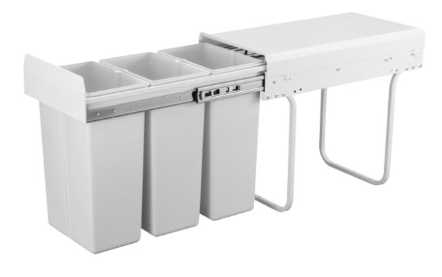 MILLEX AFFALDSSYSTEM - 3 X 10 L SPANDE - GRÅ