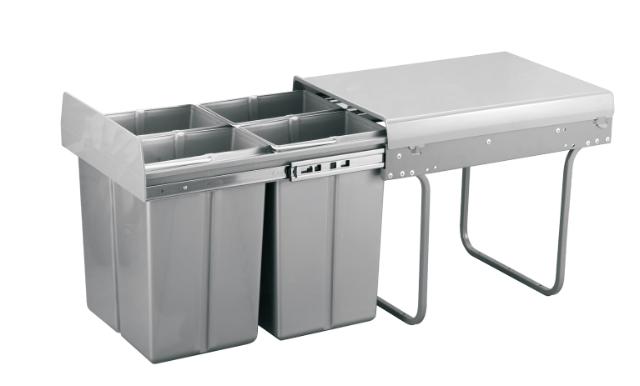 MILLEX AFFALDSSYSTEM - 4 X 10 L SPANDE - GRÅ