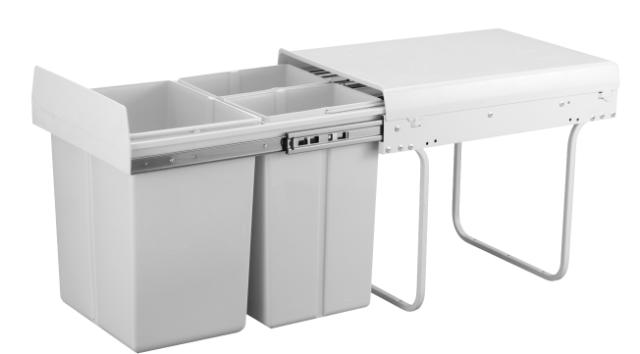 MILLEX AFFALDSSYSTEM - 2 X 10 L + 1 X 20 L SPANDE - GRÅ