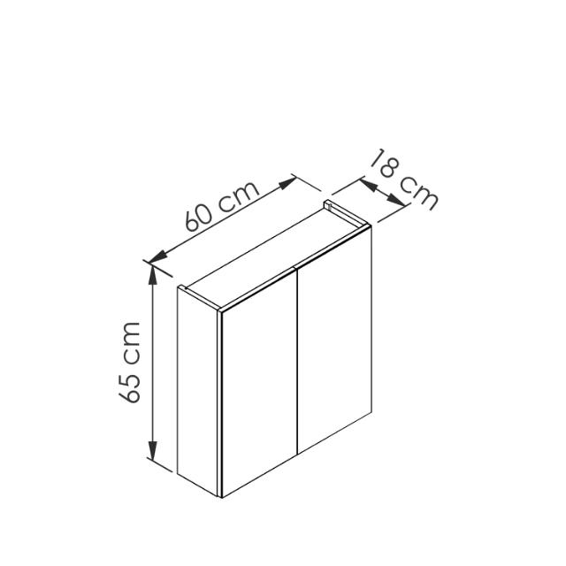 ALLIBERT LOOK SPEJLSKAB - MAT GRÅ