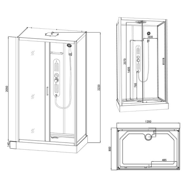 ALLIBERT GIPSY 80X120X225 CM