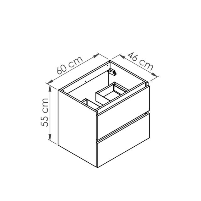 ALLIBERT LUNIK UNDERSKAB 60 CM - HVID HØJGLANS