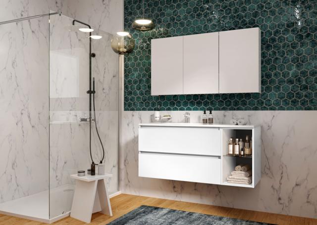 ALLIBERT LUNIK UNDERSKAB 120 CM - HVID HØJGLANS