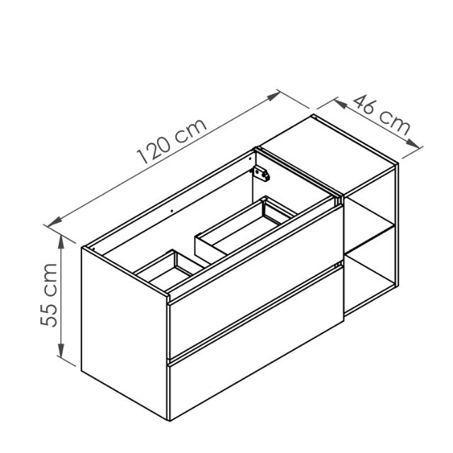 ALLIBERT LUNIK UNDERSKAB 120 CM - HVID HØJGLANS