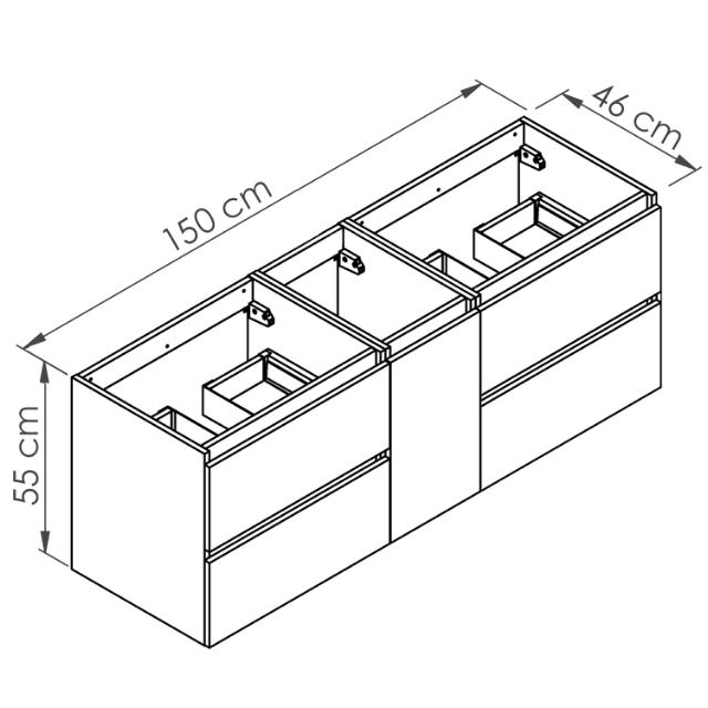 ALLIBERT LUNIK UNDERSKAB 150 CM - HVID HØJGLANS