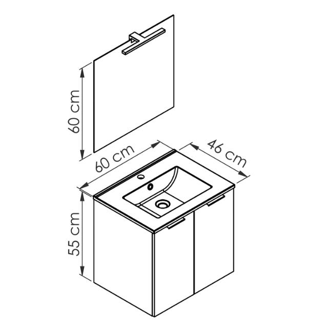 ALLIBERT EURO PACK MØBELSÆT 60 CM - ARLINGTON EG