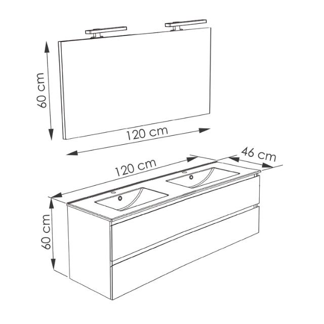 ALLIBERT LIVO ONE-BOX BADMØBEL 120 CM - HVID HØJGLANS