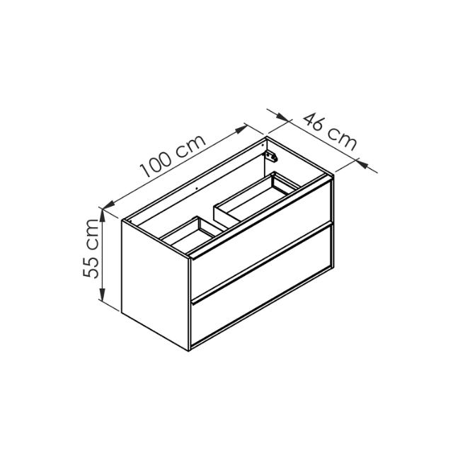 ALLIBERT BORDER UNDERSKAB 100 CM - HVID HØJGLANS