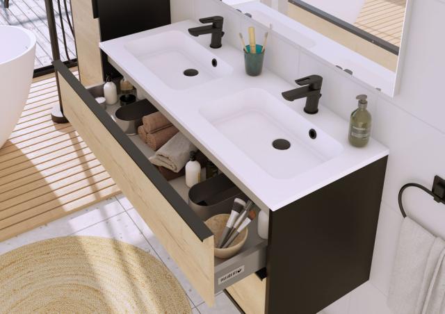 ALLIBERT BORDER UNDERSKAB 120 CM - MAT SORT / HALIFAX EG