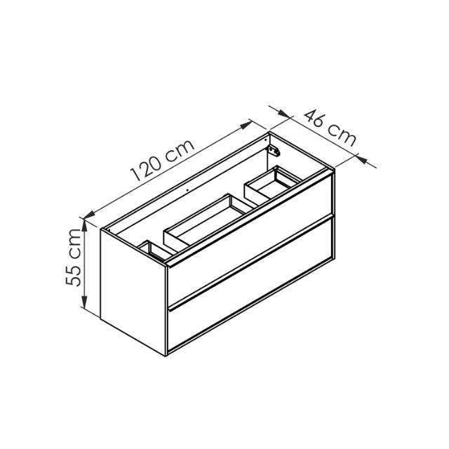 ALLIBERT BORDER UNDERSKAB 120 CM - MAT SORT / HALIFAX EG