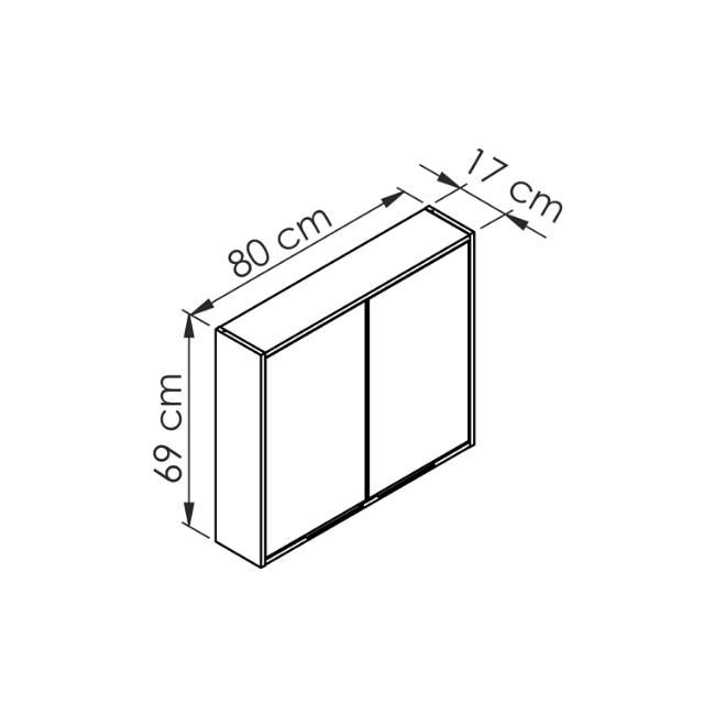 ALLIBERT BORDER SPEJLSKAB 80 CM - HALIFAX EG