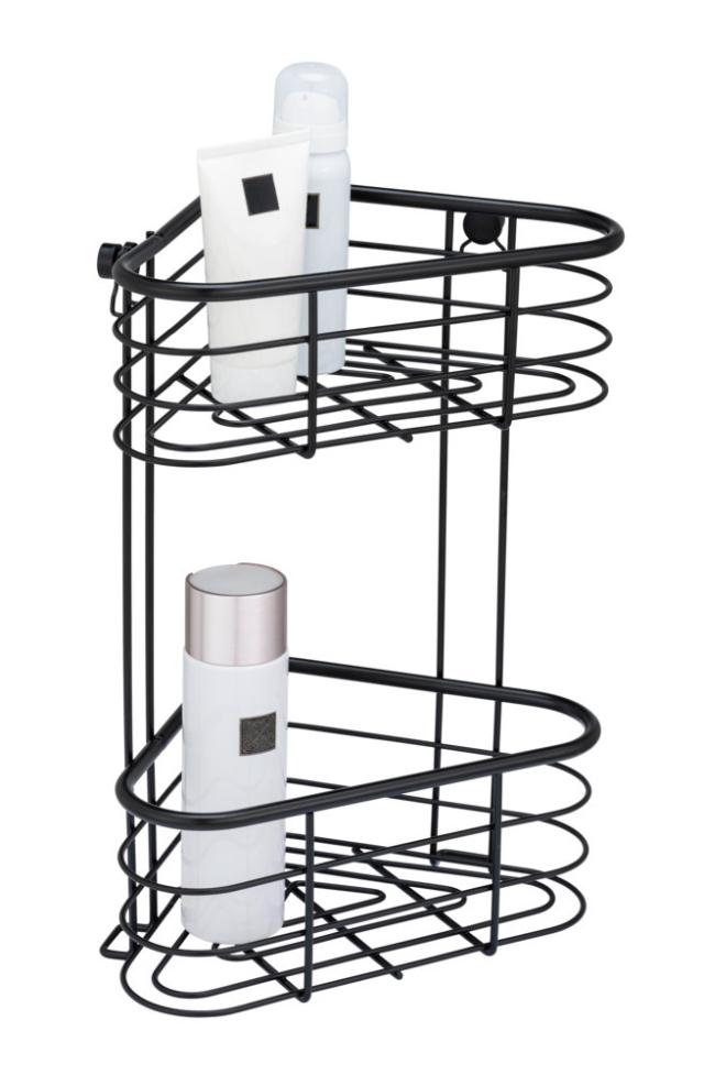 WENKO TRESTINA HJØRNEHYLDE M/2 HYLDER - SORT