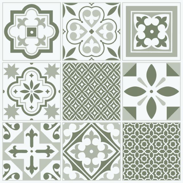 D-C-FIX CLASSIC GULVFLISER - GREEN ORIENTAL TILES