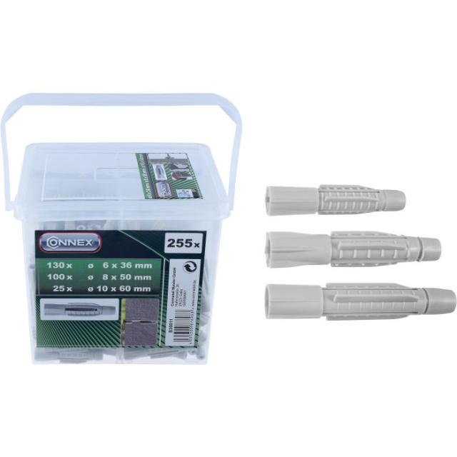 CONNEX RAWPLUGS 255 STK - GRÅ
