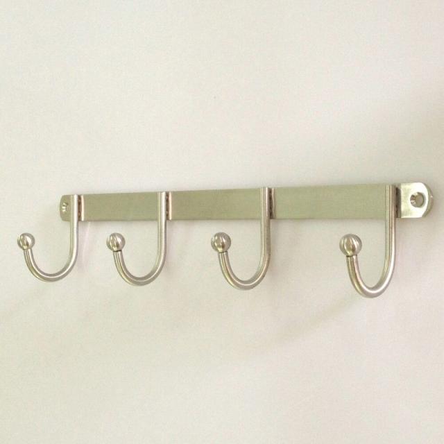 *MILLEX KNAGERÆKKE DECO STEEL M/ FISKEKROGE - BØRSTET KROM