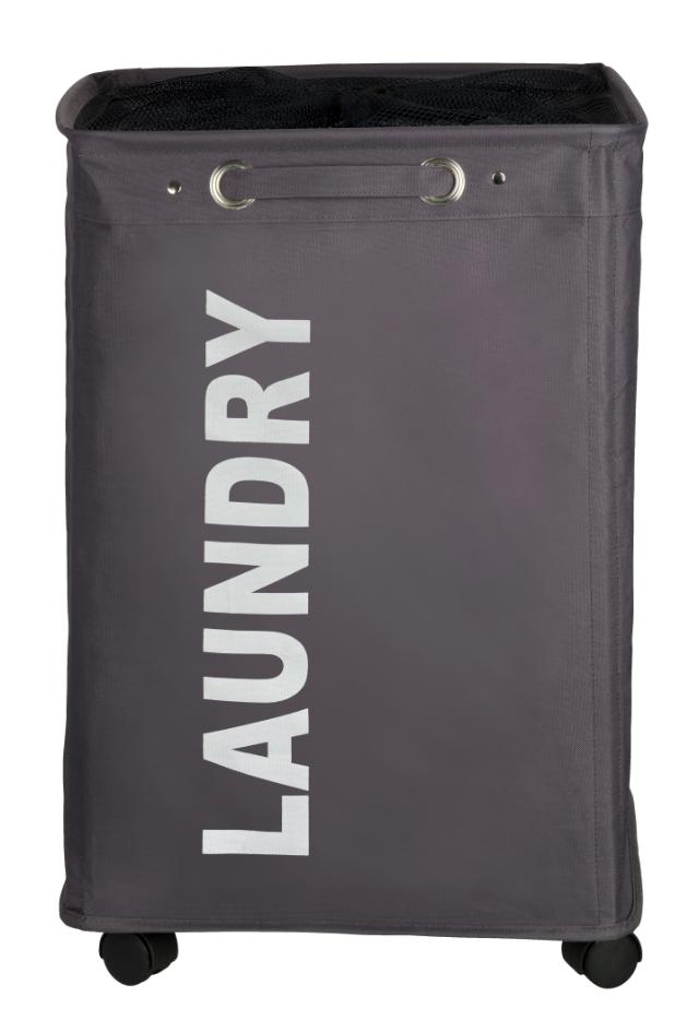 WENKO QUADRO VASKETØJSKURV M/HJUL - GRÅ