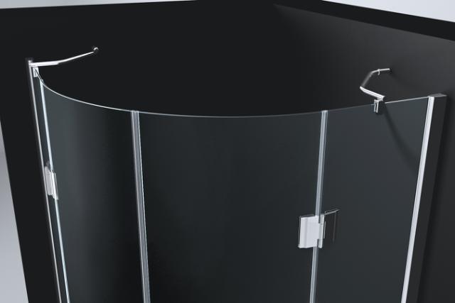 BEST DESIGN ERICO BRUSEHJØRNE - RUND - 90 X 90 X 190 CM - KROM