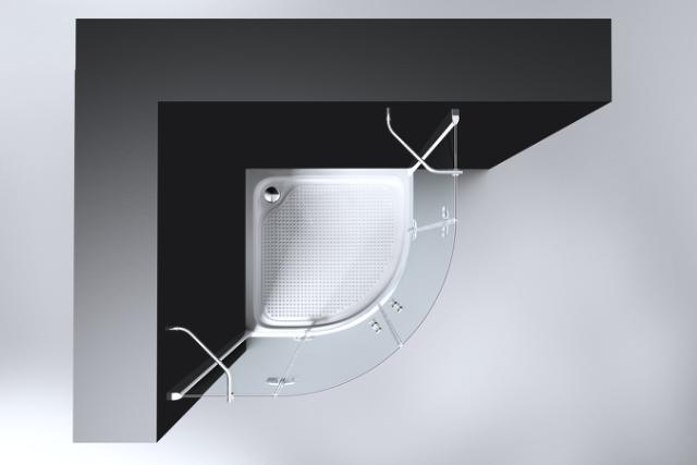 BEST DESIGN ERICO BRUSEHJØRNE - RUND - 100 X 100 X 190 CM - KROM