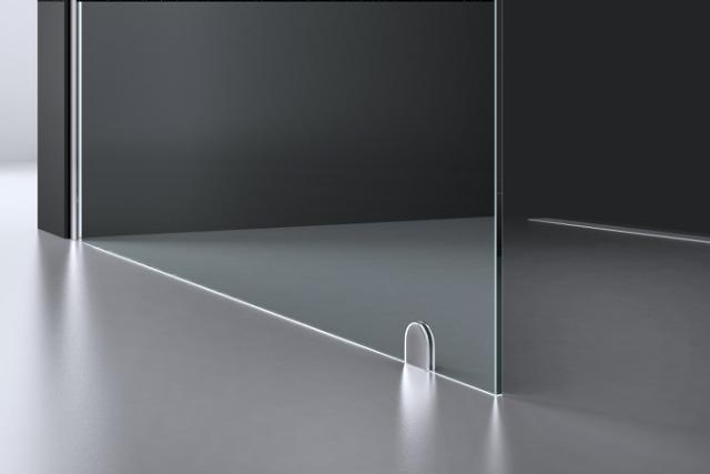 BEST DESIGN EIRCO BRUSEVÆG - 139 CM - KLAR GLAS / KROM