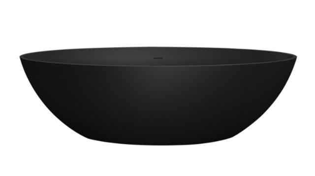 BEST DESIGN NEW STONE FRITSTÅENDE BADEKAR 180 X 85 X 52 CM - SORT