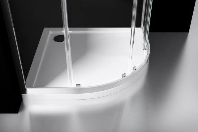 BEST DESIGN PROJECT BRUSEHJØRNE - RUND - 90 X 90 X 190 CM - KLAR GLAS / KROM