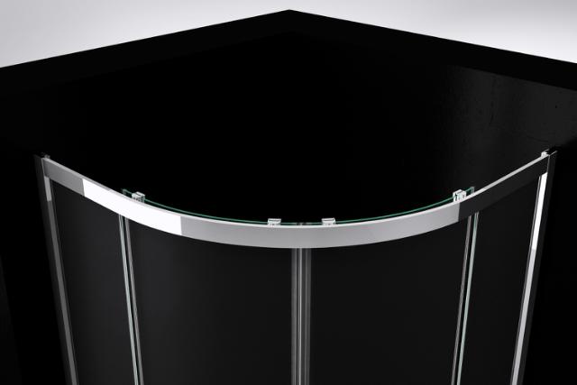 BEST DESIGN PROJECT BRUSEHJØRNE - RUND - 90 X 90 X 190 CM - KLAR GLAS / KROM