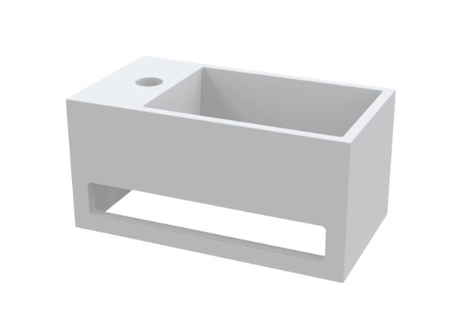 BEST DESIGN MONA VENSTRE HÅNDVASK - 33 X 18 X 16 CM - MAT HVID