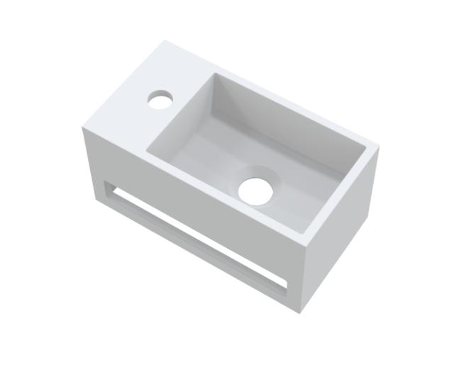 BEST DESIGN MONA VENSTRE HÅNDVASK - 33 X 18 X 16 CM - MAT HVID