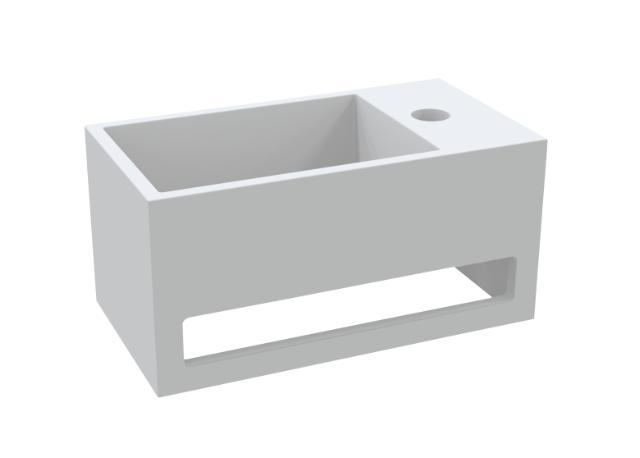 BEST DESIGN MONA HØJRE HÅNDVASK - 33 X 18 X 16 CM - MAT HVID