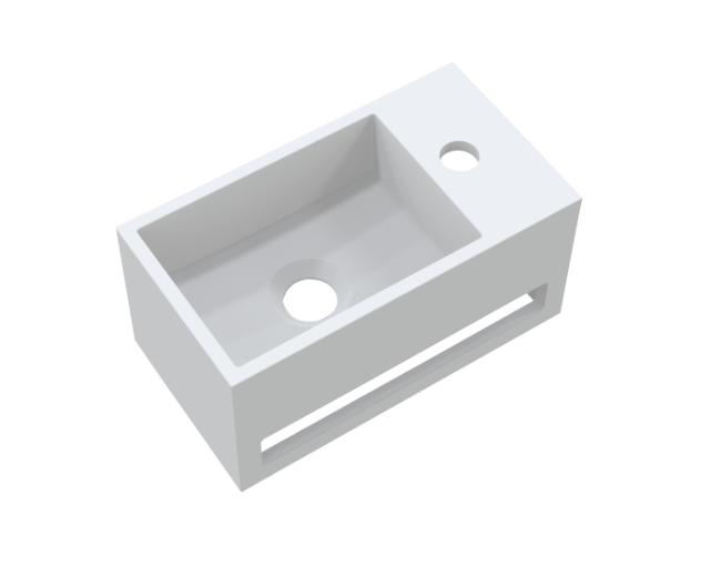 BEST DESIGN MONA HØJRE HÅNDVASK - 33 X 18 X 16 CM - MAT HVID