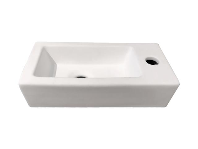 BEST DESIGN FARNETTA HÅNDVASK - HØJRE - 37 X 18 X 9 CM - MAT HVID