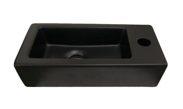 BEST DESIGN FARNETTA HÅNDVASK - HØJRE - 37 X 18 X 9 CM - MAT SORT