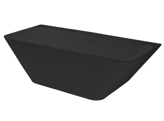 BEST DESIGN SEMI FRITSTÅENDE BADEKAR - 180 X 85 X 55 CM - SORT