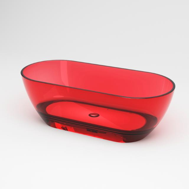 BEST DESIGN COLOR FRITSTÅENDE BADEKAR - 170 X 78 X 56 CM - RØD TRANSPARENT