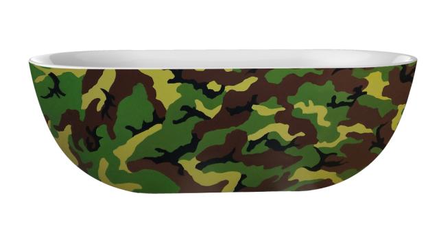 BEST DESIGN COLOR FRITSTÅENDE BADEKAR - 180 X 86 X 60 CM - CAMOUFLAGE