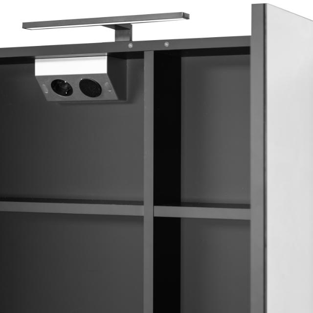 BEST DESIGN HAPPY LED SPEJLSKAB - 100 X 60 CM - SORT