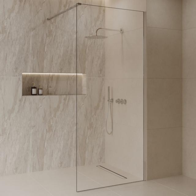 BEST DESIGN DALIS BRUSEVÆG - 100 X 200 CM - KLAR GLAS / KROM