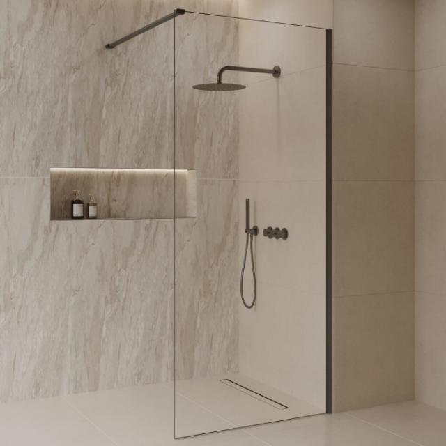 BEST DESIGN DALIS BRUSEVÆG - 50 X 200 CM - KLAR GLAS / GUN METAL