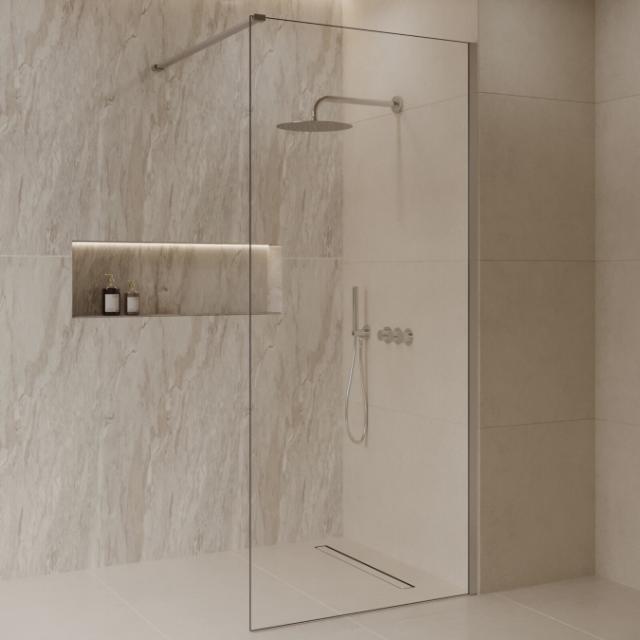 BEST DESIGN DALIS BRUSEVÆG - 80 X 200 CM - KLAR GLAS / BØRSTET STÅL